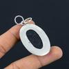 Natural Black Tourmaline Rough Gemstone Pendant 925 Sterling Silver For Women