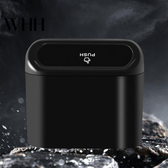 Easy To Install Car Litter Box Trash Can with Press-to-Open Lid High-Strength Hook Installation Small Seatback Pocket Hanging Odor-free Accessories
