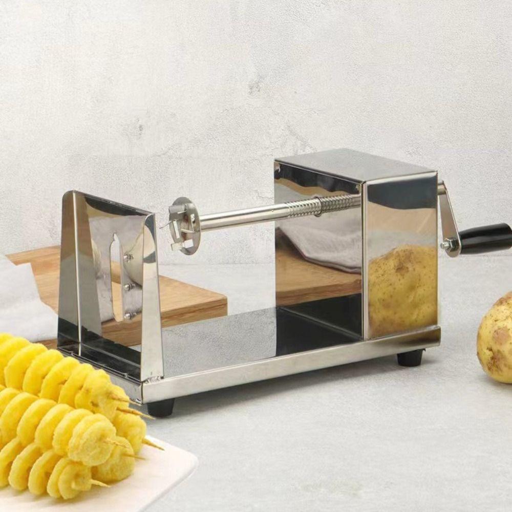 Stainless Steel Spiral Potato Cutter Wear Resistant French Fry Cutter  Snack Preparatio