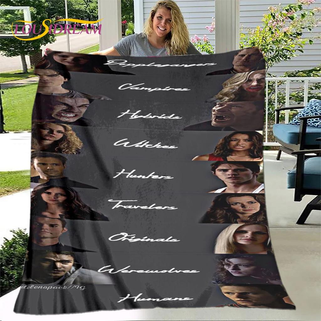 The Vampire Diaries Coperta Stampata, Coperta in Flanella, Coperta da Lancio, Coperta Morbida Calda per Soggiorno Camera da Letto Letti Divano Viaggio