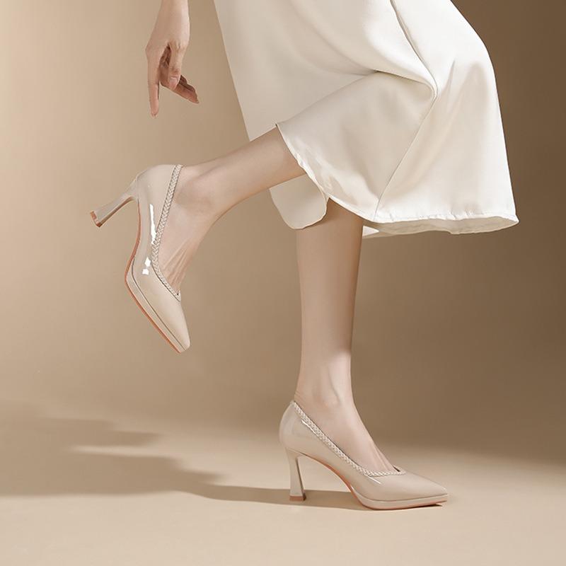 - Banquet high heels women's pointed toe stiletto single shoes autumn new waterproof table not tired feet women's shoes