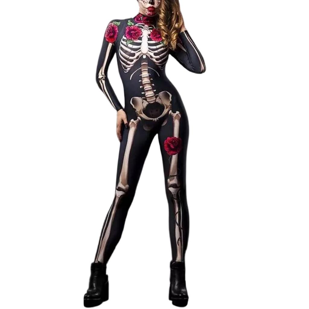 Halloween Skulls And Bones Printed Jumpsuit Parent-Child Costume