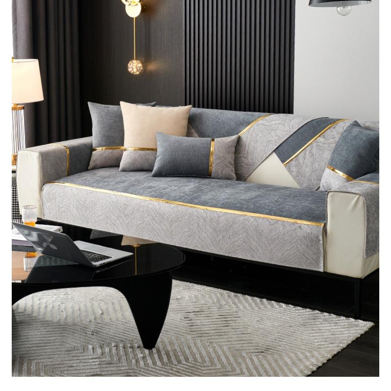 Chenille Thickened Sofa Cushion For All Season Universal Anti Cat Scratch Anti-Slip Durable Dustproof Seat Cover Blanket