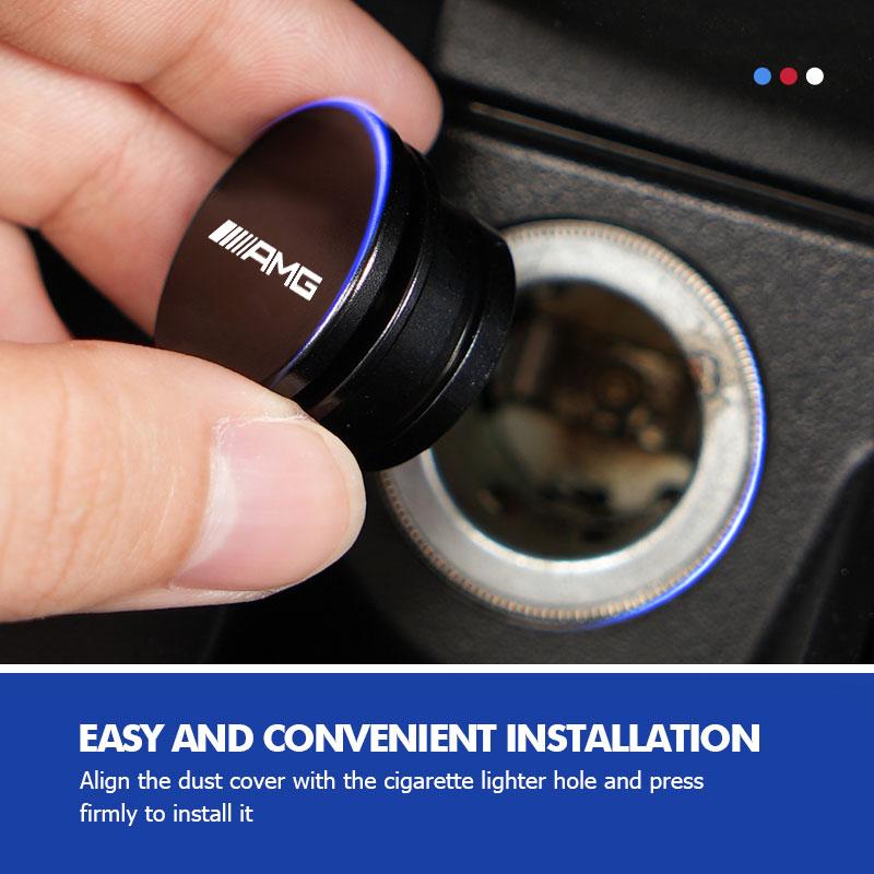 Car Sticker Car Aluminum Alloy Cigarette Lighter Cover Cap Plug Accessories For Mercedes Benz AMG A B C E G Class A180 CLK CLA G