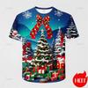 Summer Fashion 3D Merry Christmas Print T Shirt Cute Santa Xmas Christmas Trees Graphic T-shirts Men Funny Snowflakes Tee Shirts