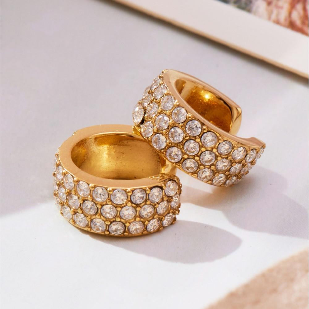 Dainty 5A Zirconia Clip On Earrings In Stainless Steel 18k Gold Plated 1 Piece C Shape Ear Clips Earring for Women Jewelry Gift