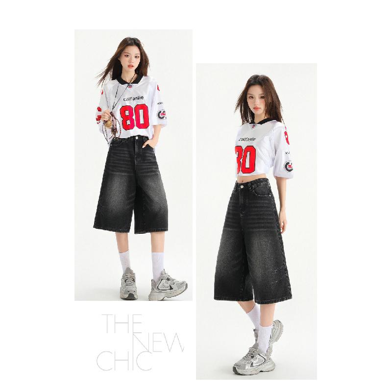 Women's 7/8 Wide-Leg Jeans 2026 Vintage High-Waisted Slimming Loose Pleated Pants
