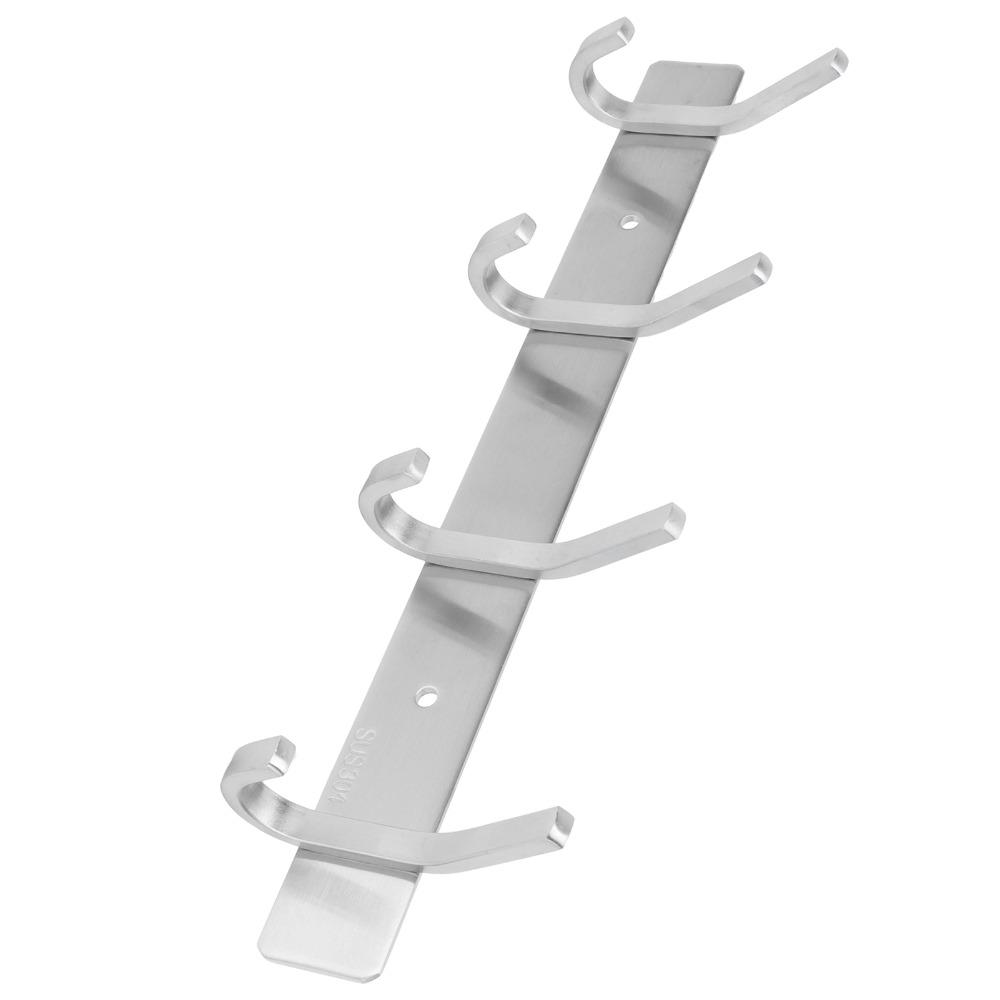 4 Hooks Coat Hook Silver Coat Rack Simple Style Wall Hanger  Space Saving