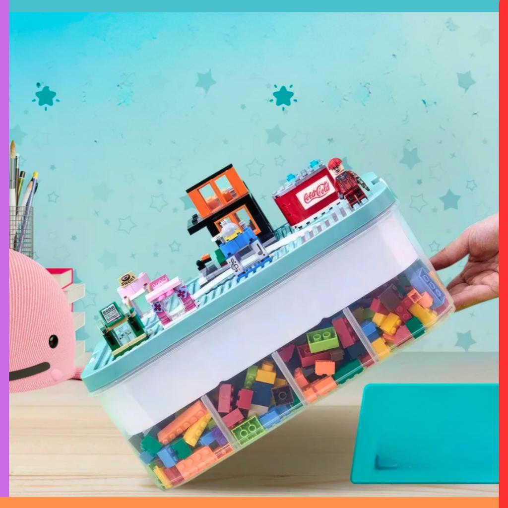 3-layer container for blocks, organizer with compartments, 3-story box