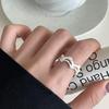 Elegant Women's Double-Layer Hollow Shell Ring - Trendy, Light Luxury Statement for Index Finger.