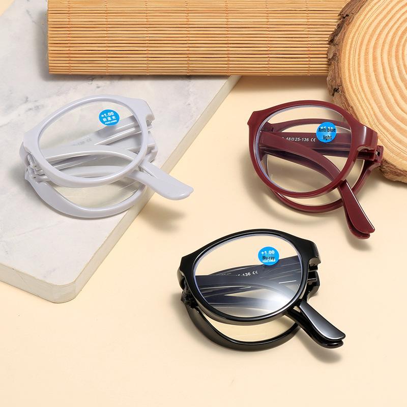 Portable HD Foldable Reading Glasses for Seniors with Anti-Blue Light & Spring Hinges