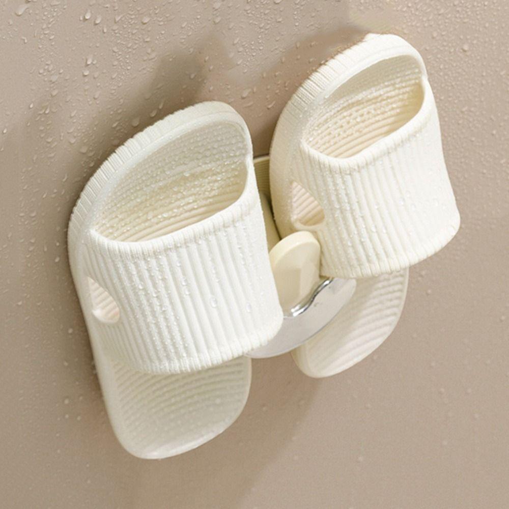 2Pcs No Punching Slippers Rack Wall Mounted Shoe Drying Rack Fashion Slipper Hook  Hallway