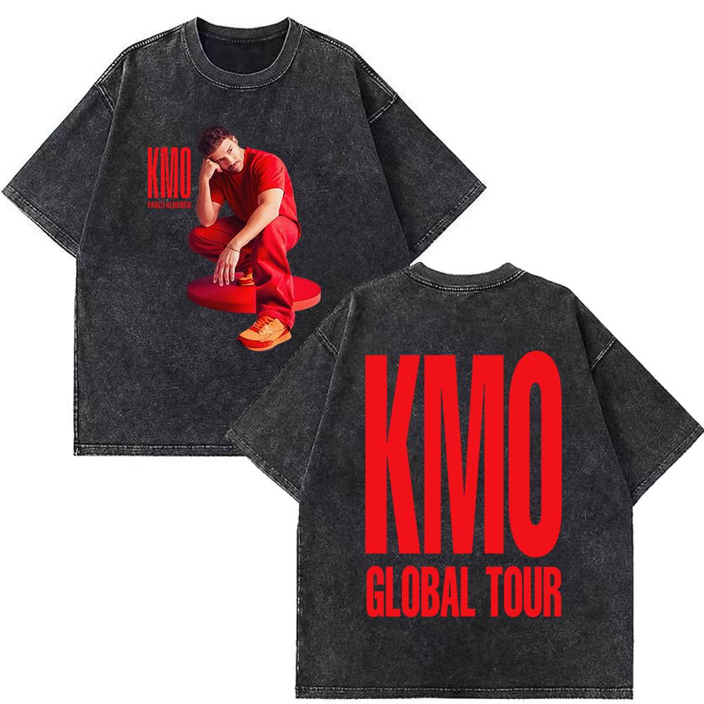 

Singer Pablo Alborn Global Tour Kmo Print Vintage Washed Tees Unisex Women Fashion Tshirts Aesthetics Loose Casual T Shirts S