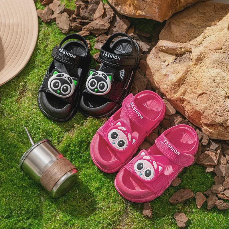 2024 Sandale cu desene animate pentru copii: Pantofi de plajă anti-coliziune pentru copii mici