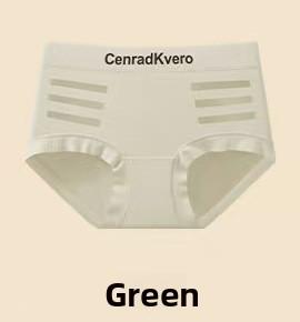 

Ladies Summer Sexy Hollow Letter Print Ice Silk Without Trace in Waist Triangle Briefs 2XL зелений
