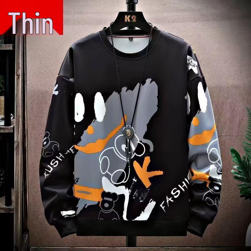 

Мужской свитшот с флисовой подкладкой и круглым вырезом - Коллекция Осень/Зима 2025, Теплый и свободного кроя, Спортивная одежда в американском стиле. Extra Extra Extra Large