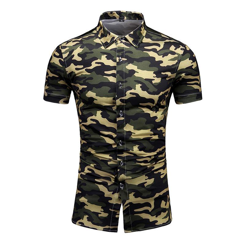2024 Men s Fashion Casual Camouflage Floral Short-Sleeve Shirt - Plus Size Available XL