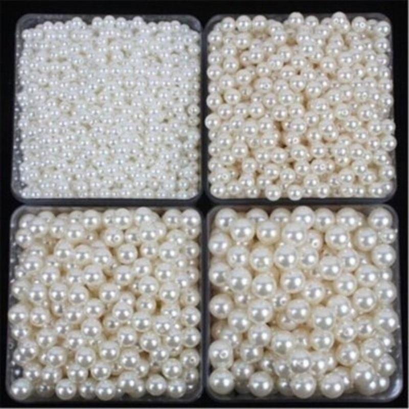 3-12mm round Acrylic Imitation pearl beads charm loose String bead With Holes craft DIY Jewelry Making Necklace Ring Accessories