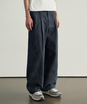 ROTEMBER Non-Faded Slub Wide Denim Pants [D.Indigo]