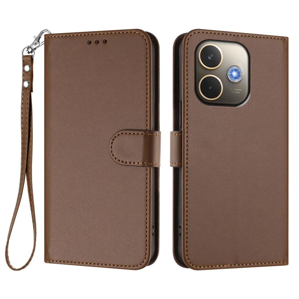 For Oppo A5 Pro 4G (Global)/Oppo A5 Pro 5G (China)/Oppo A5 Pro 5G (Global) Leather Case Wallet Stand Phone Cover with Wrist Strap
