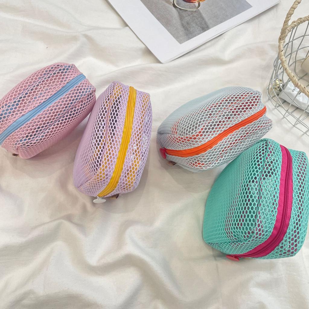 3263 Dopamine Small Square Bag Mini Cosmetic Bag Portable Mesh Lipstick Storage Bag Sanitary Bag Change Bag