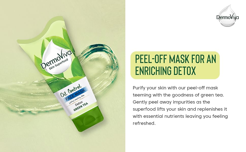 DermoViva Oil Control Purifying Green Tea Face Mask - 150 Ml