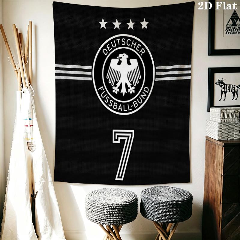 Deutscher Fußball-Bund Wandteppich Ästhetisches Wandbehang Gedruckter Stoffdecke Dekorative Wandteppiche für Schlafzimmer Wohnzimmer Heimdekoration