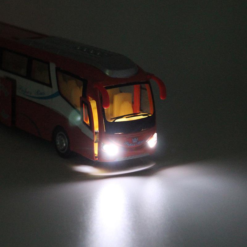 Passenger Bus Model Simulation Alloy Pull Back Car Model Collection Ornaments Children's Toys Diecast Car Fun Toys For Boys