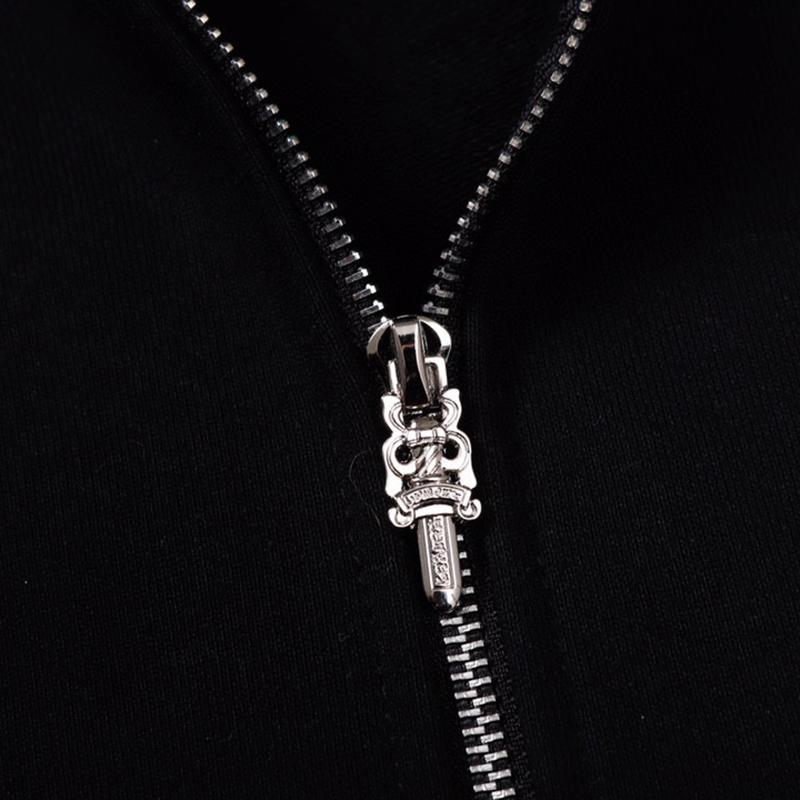 827 CHROME HEARTS 2025 Autumn and Winter New Plus Size Classic Style Logo Zipper Hooded Sweatshirt, Suitable for Couples to Wear