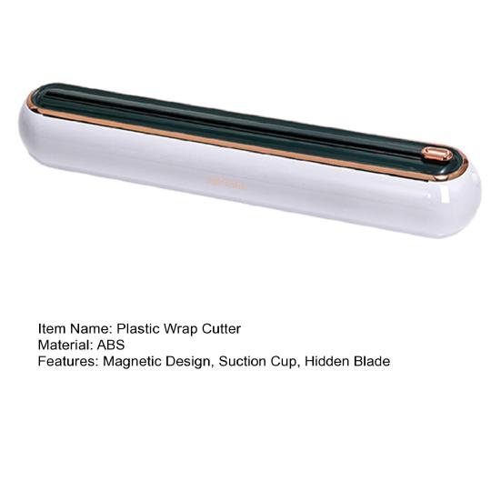 Cling Film Cutter Wall Mount Punch Free Hidden Blade Magnetic Wrap Dispenser Tear-Free Large Roll Disposable Plastic Wrap Cutting Box Kitchen Supplies