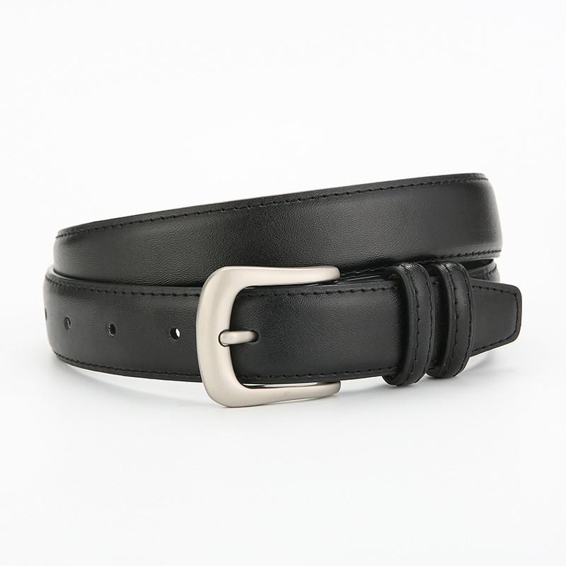 Vintage Leather Belt For Women And Men With Metal Pin Buckle And Twolayer Cowhide For Casual Dress