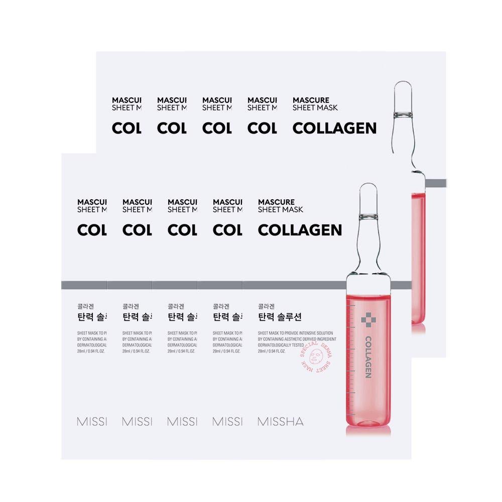 MISSHA Mascure Resilience Solution Sheet Mask [Collagen] Firming Care 10pcs Set