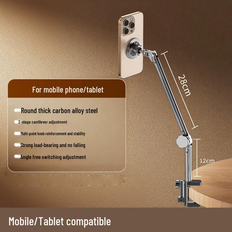 Magnetic Magsafe Mobile & Tablet Stand: Adjustable Desktop/Bed Arm for Universal Use