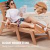 Outdoor Chaise Lounge Chair 6-Position Reclining Patio Bench Lounger Brown