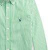 Polo Ralph Lauren SS23 Striped Logo Pony Embroidered Single-Breasted Long Sleeve Shirt Kids Shirts Green CWPOWOVY6820349-300
