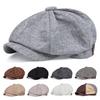 Autumn Winter Casual Men Newsboy Hat Retro Classic Beret Hats Warm Street Caps Unisex