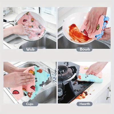 Torchons de cuisine réutilisables super absorbants - Chiffons de nettoyage en polaire corail pour un séchage rapide et un nettoyage facile