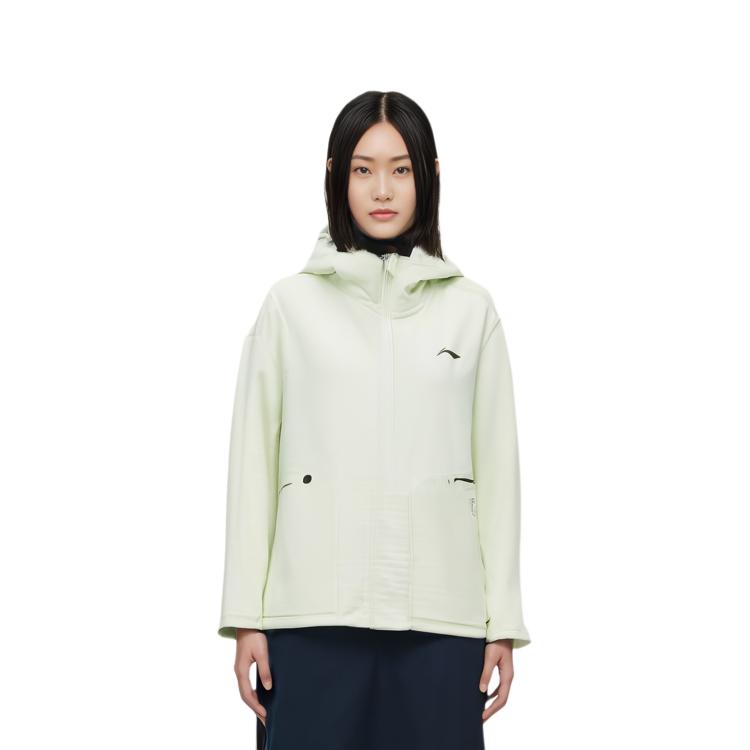 Li Ning Trench Coat Women's Light Tea Brown Green AFDT626-3
