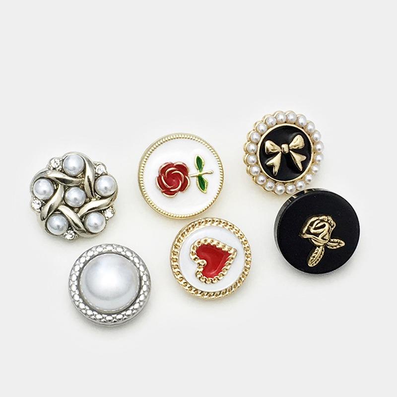 10 PEZZI Bottoni con Gambo in Lega di Zinco Fiore di Rosa Bottoni Rotondi in Metallo Cucito Fai da Te Accessori Abbigliamento Donna