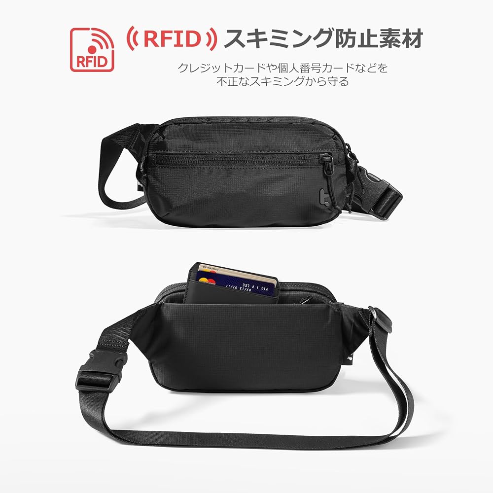 tomtoc Sling Bag Lightweight Mini Waterproof One Shoulder Bag 1.5L Travel Pouch for Men