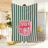 Sardine Can Striped Pattern Flannel Blanket For Retro Kitchen Decor Soft Warm Throw Blanket Gift