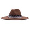 New Elastic Webbing Point Drill Men and Women Couple Hat Woolen Top Hat M Big Brim Jazz Hat