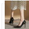 2025 New Women's Non-Chafing Nude High Heels - Sexy Patent Leather Stiletto Pointed Toe Soft Leather Bridesmaid Shoes XCY-930-1