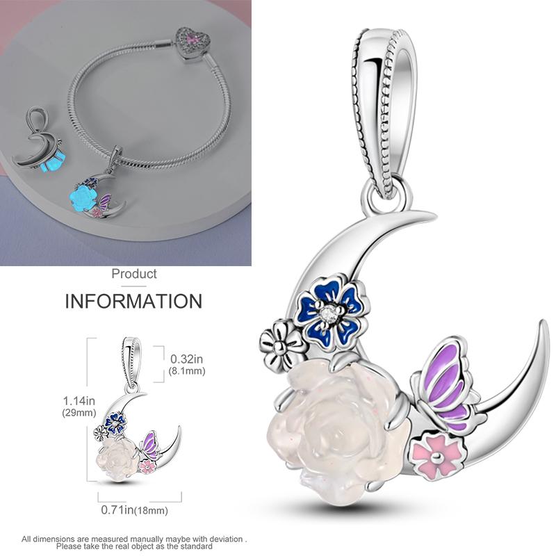 Elk Dinosaur Luminous Firefly Dangle Charm Flower Beads Sale Copper Fit Bangle Bracelet Diy Jewelry Charms