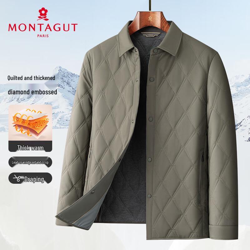 MONTAGUT Men's Winter Collared Business Padded Jacket