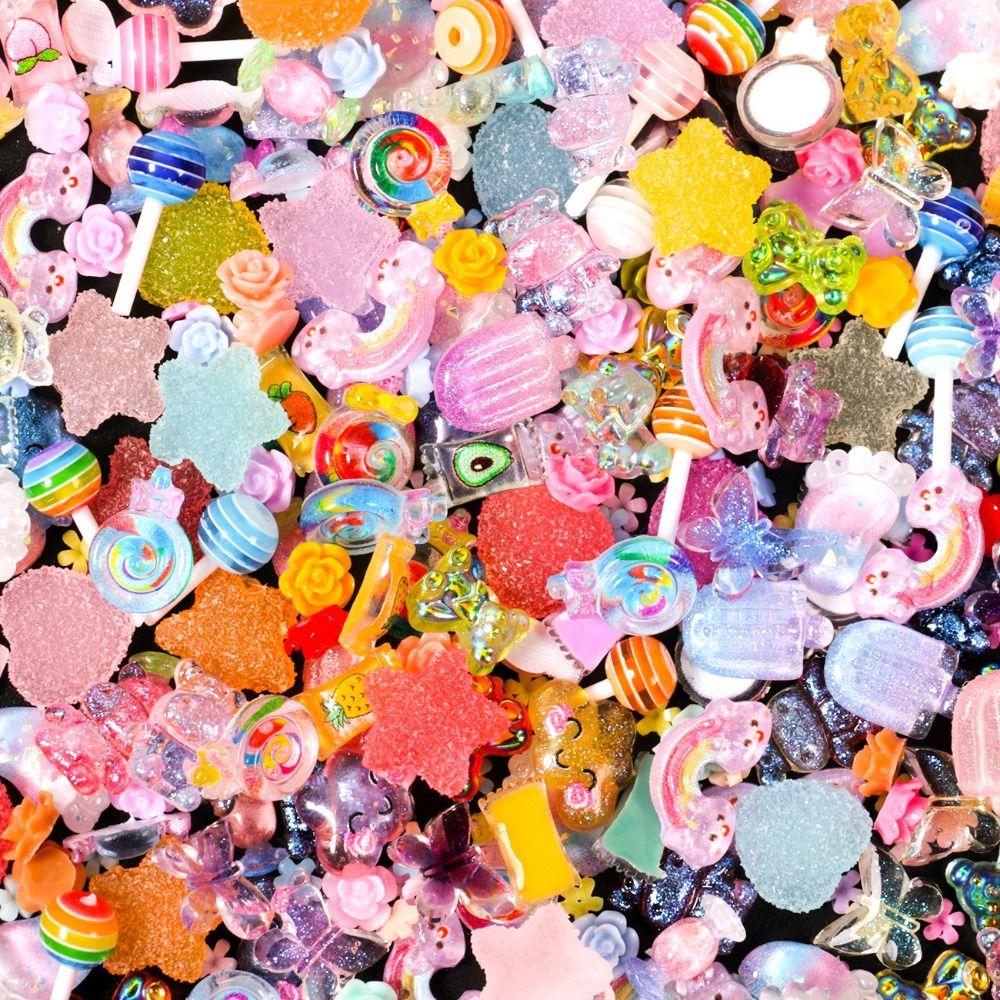 Flori Bomboane Farmece de Unghii din Rășină 3D Culori Mixte Accesorii pentru Unghii Decorațiuni Artă Unghiilor Manichiură DIY