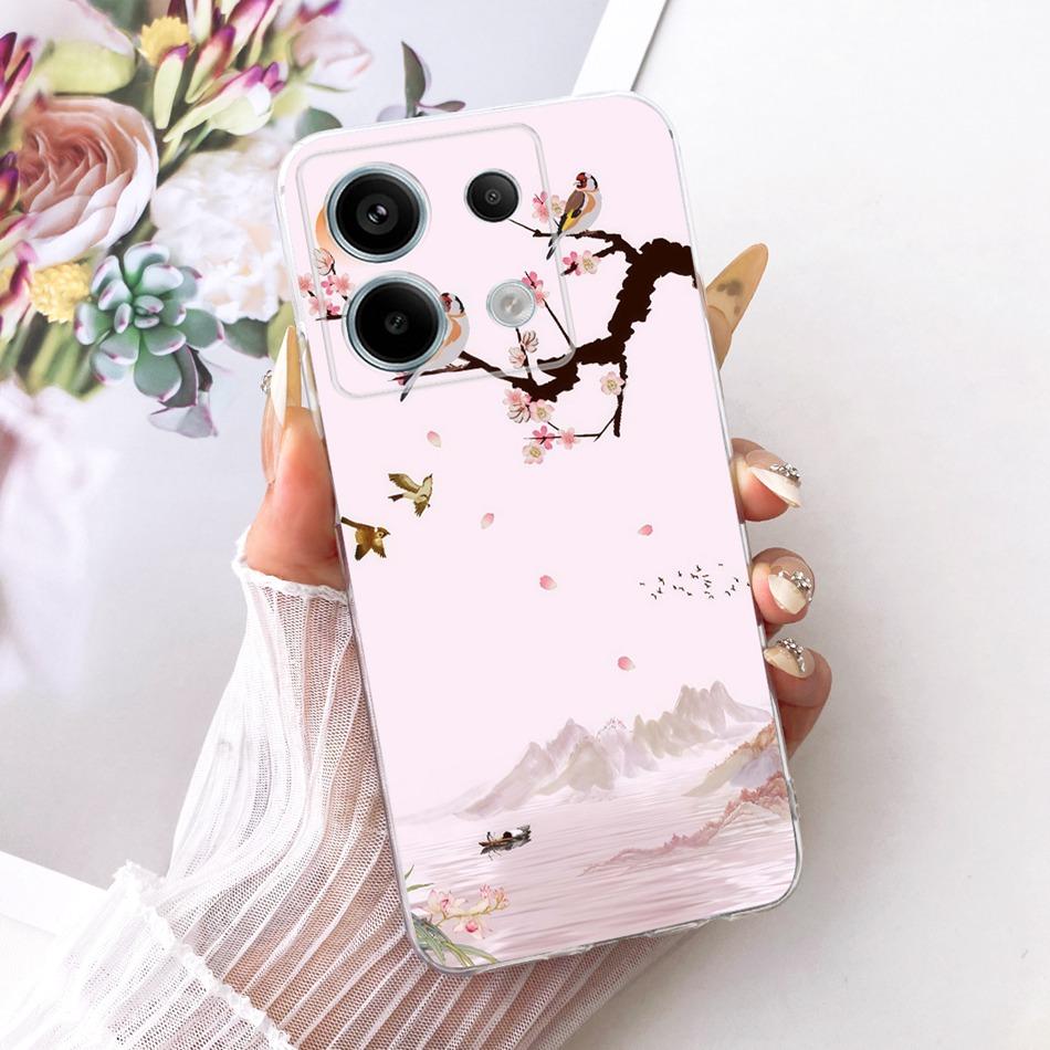 For Xiaomi Poco X6 Pro PocoX6 Cute Flower Butterfly Cat Painted Case For POCO X 6 X6Pro Soft Silicone TPU Phone Cases