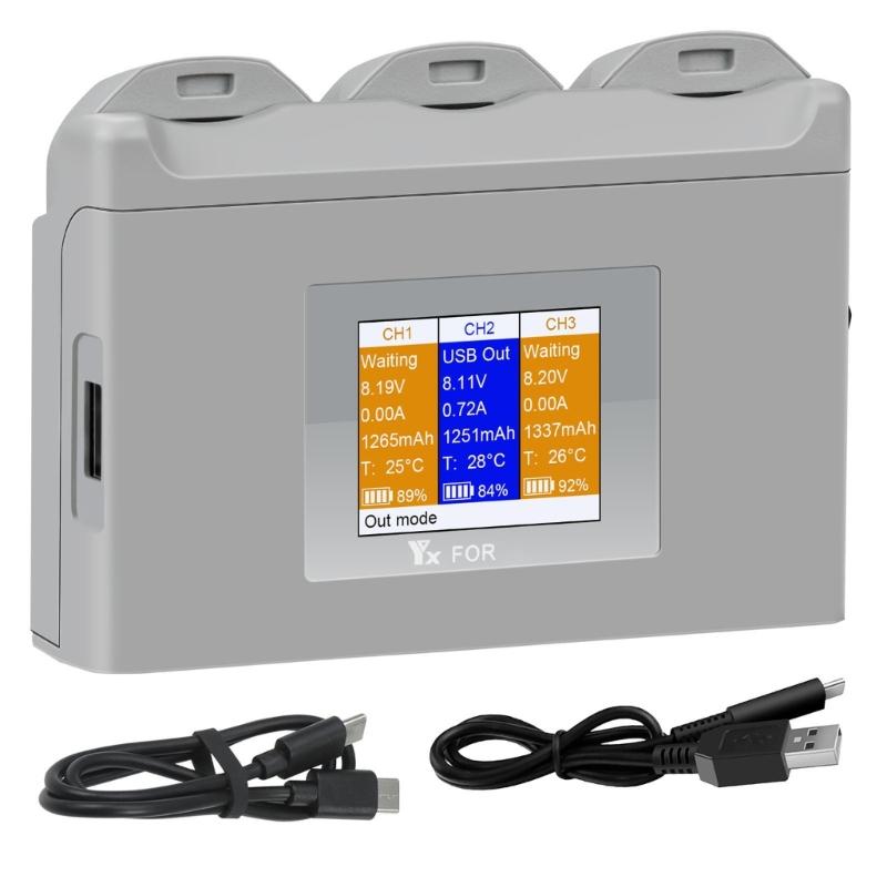 LCD Display Battery Charger 3Way Charging Hubs For Drones With Storage Charging And Fast Charging Capabilities