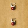 Elegant Red Agate Stud Earrings - Classic, Versatile, and Stylish Design for Women