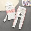 Women's Trendy Embroidered Velvet Hoodie & Wide-Leg Pants Set for Work, Casual, or Athletics
